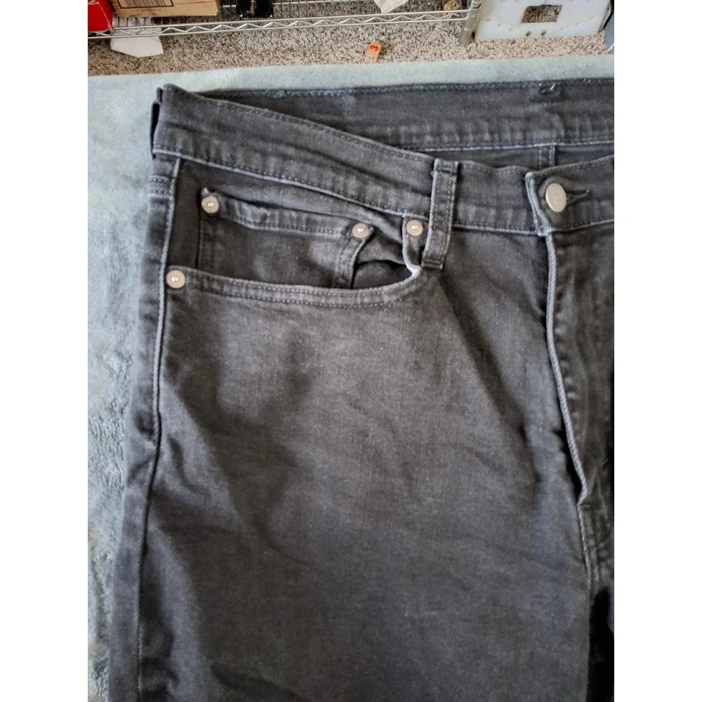 Levi Strauss Co WaterLess Mens Charcoal Black Straight Leg Denim Jeans 34x34 541